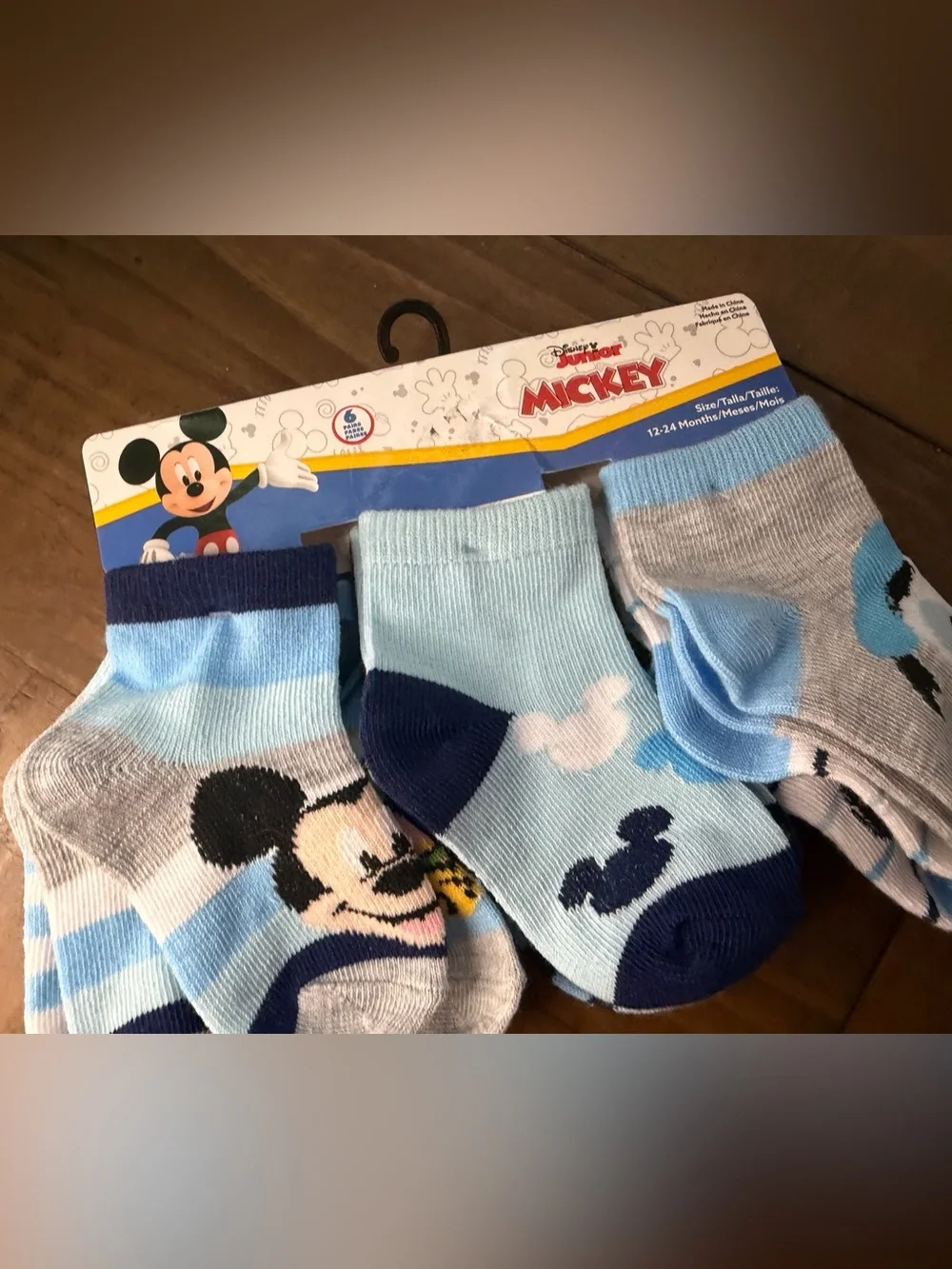 Disney Mickey Mouse toddler baby boys infant socks new 12-24m 6 pairs